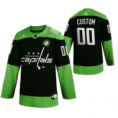 Washington Capitals Custom Men's Adidas Green Hockey Fight nCoV Limited NHL Jersey